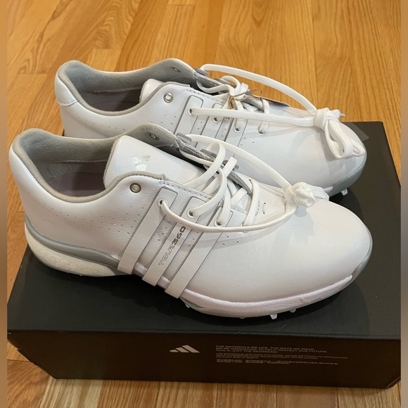 Adidas Women's Tour360 24 Boost Golf Shoes, White/Core Black/Silver Metallic - Picture 7 of 15